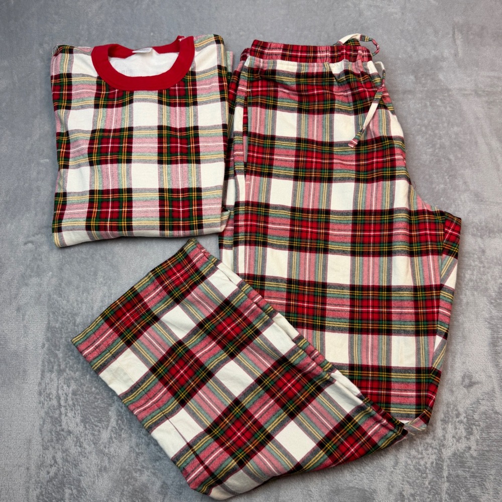 Hanna Andersson Pajama Set Mens XL Red Plaid Organic Cotton Family Christmas